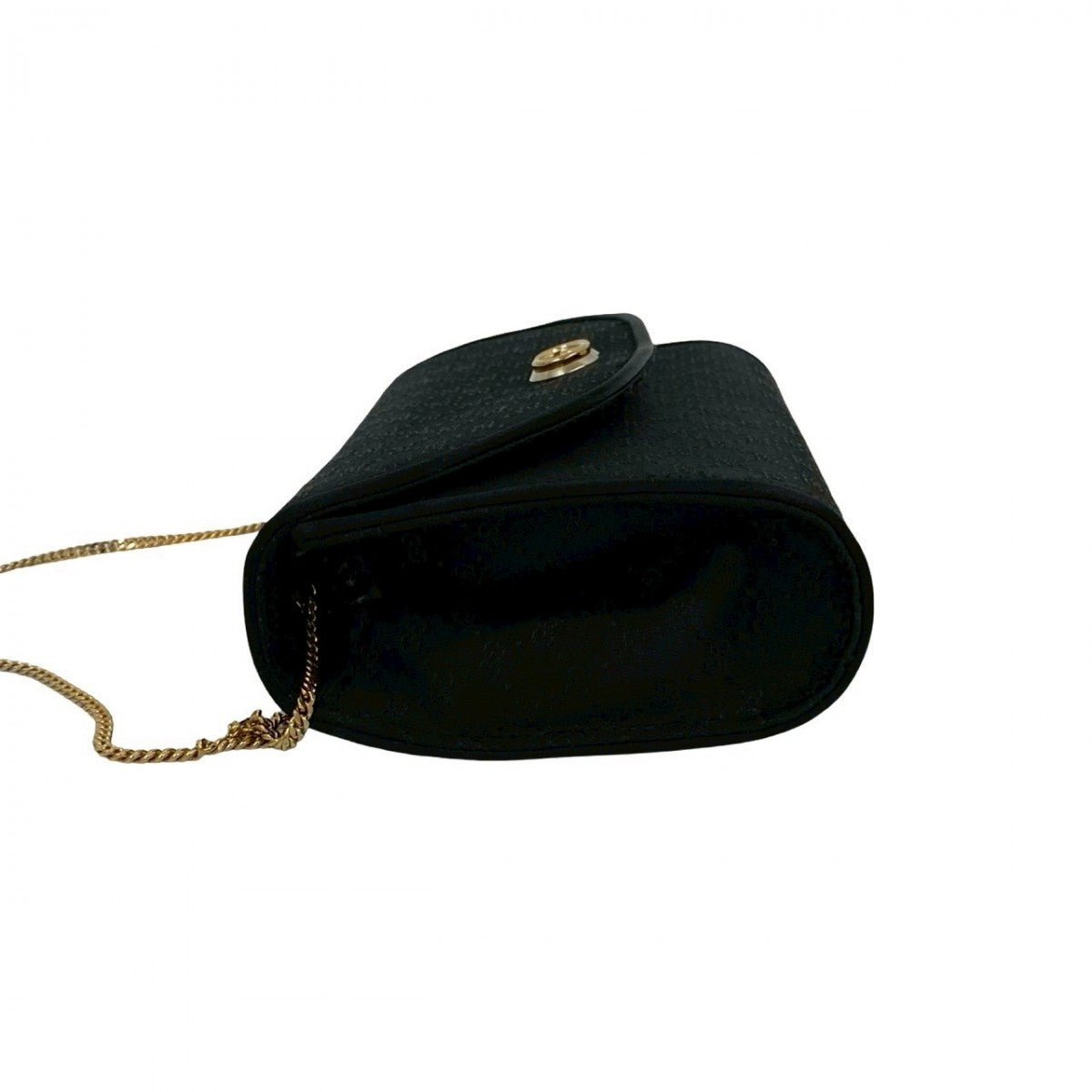 Gucci Shoulder Bag Satin Black Chainshoulder