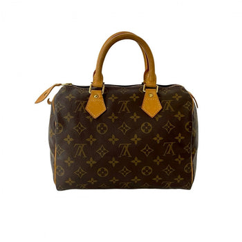 Louis Vuitton Handbag Leather Brown Monogram Speedy 25