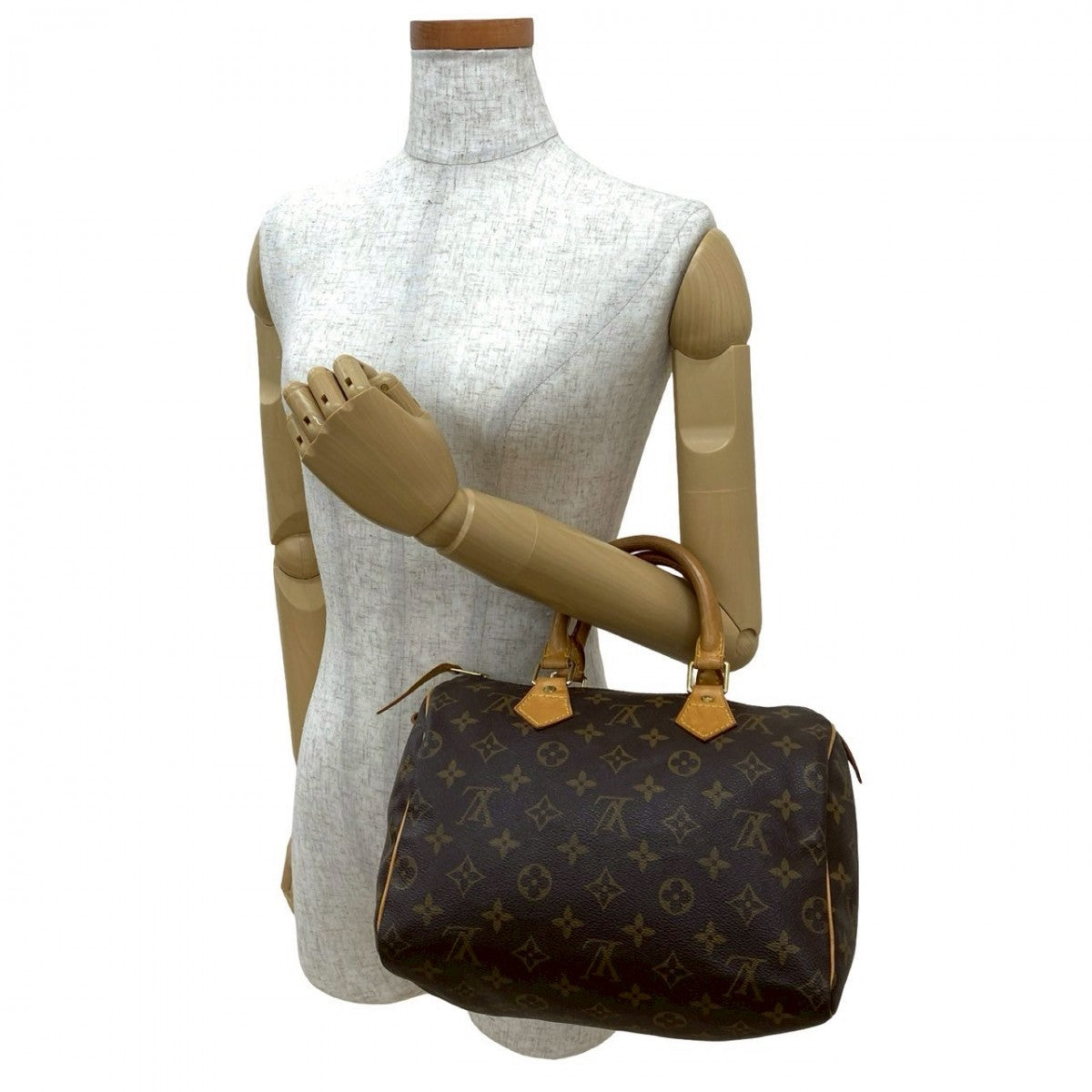 Louis Vuitton Handbag Leather Brown Monogram Speedy 25