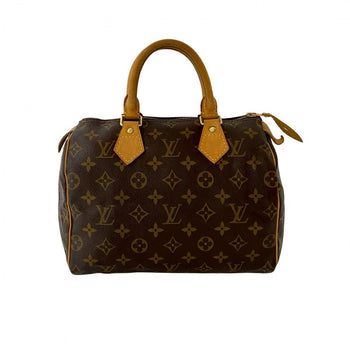 Louis Vuitton Handbag Leather Brown Monogram Speedy 25