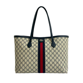Gucci Tote Bag Leather Navy Ofidia