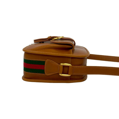 Gucci Shoulder Bag Leather Brown Sherry Line