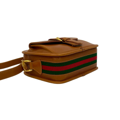 Gucci Shoulder Bag Leather Brown Sherry Line