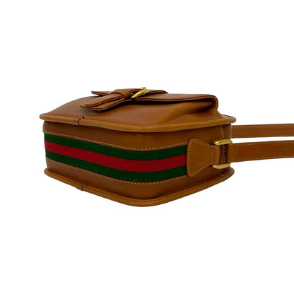 Gucci Shoulder Bag Leather Brown Sherry Line