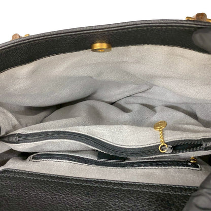 Gucci Handbag Leather Black Bamboo