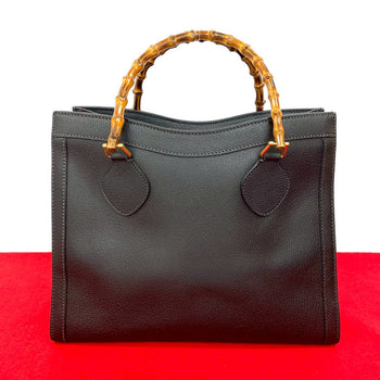 Gucci Handbag Leather Black Bamboo
