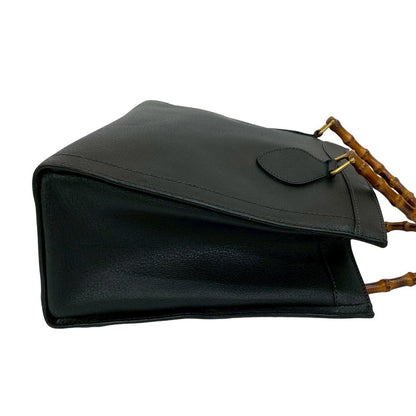 Gucci Handbag Leather Black Bamboo