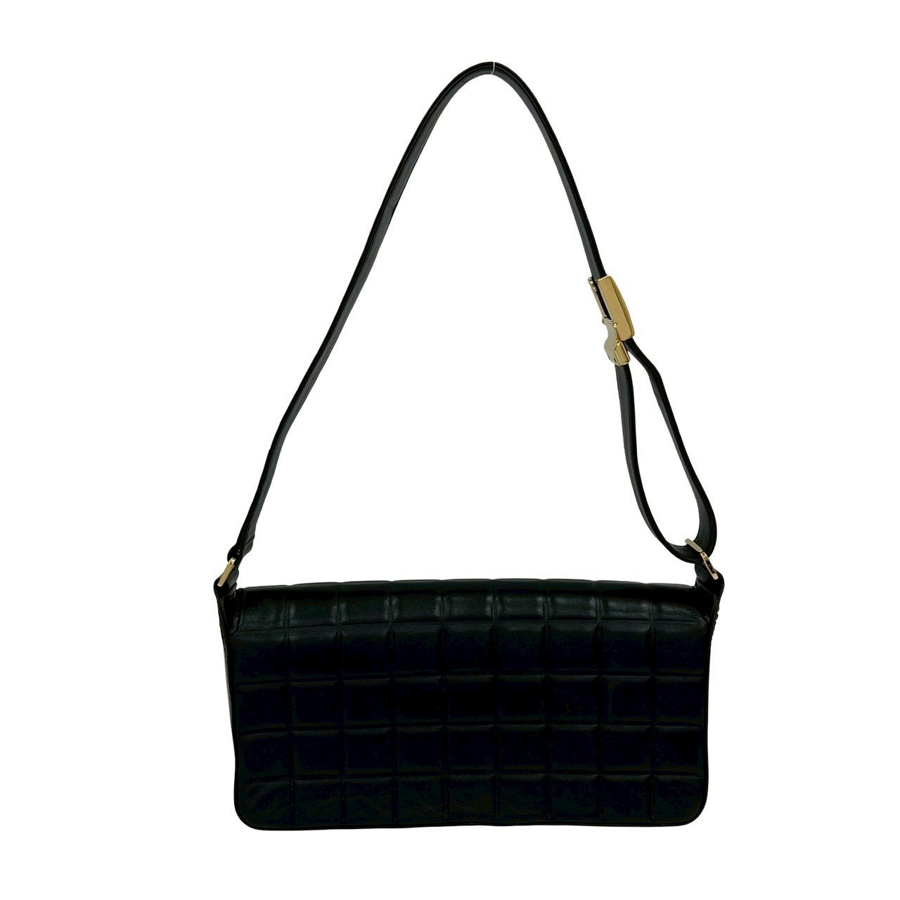 Chanel Shoulder Bag Lambskin Black Chocolate Bar