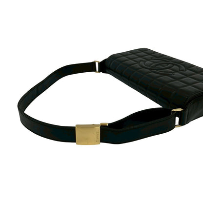 Chanel Shoulder Bag Lambskin Black Chocolate Bar