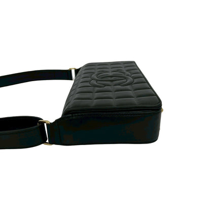 Chanel Shoulder Bag Lambskin Black Chocolate Bar