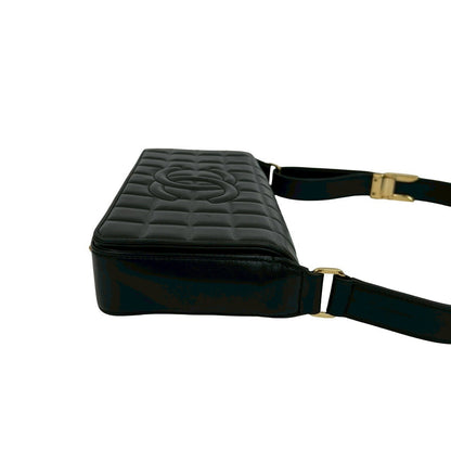 Chanel Shoulder Bag Lambskin Black Chocolate Bar