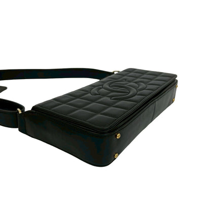 Chanel Shoulder Bag Lambskin Black Chocolate Bar