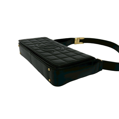 Chanel Shoulder Bag Lambskin Black Chocolate Bar