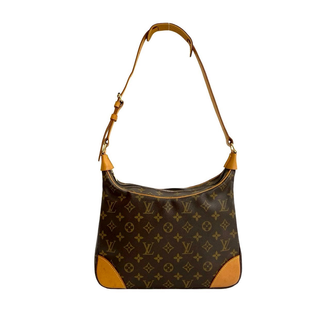 Louis Vuitton Shoulder Bag Leather Brown Monogram Boulogne