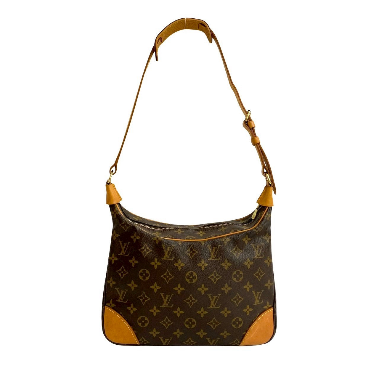 Louis Vuitton Shoulder Bag Leather Brown Monogram Boulogne