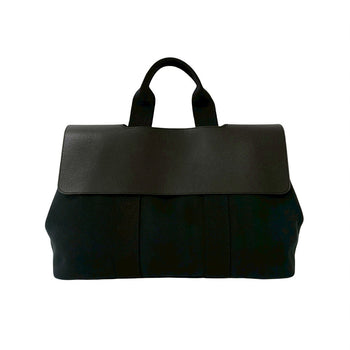 Hermes Handbag Towal Chevron Black Valparaiso Mm