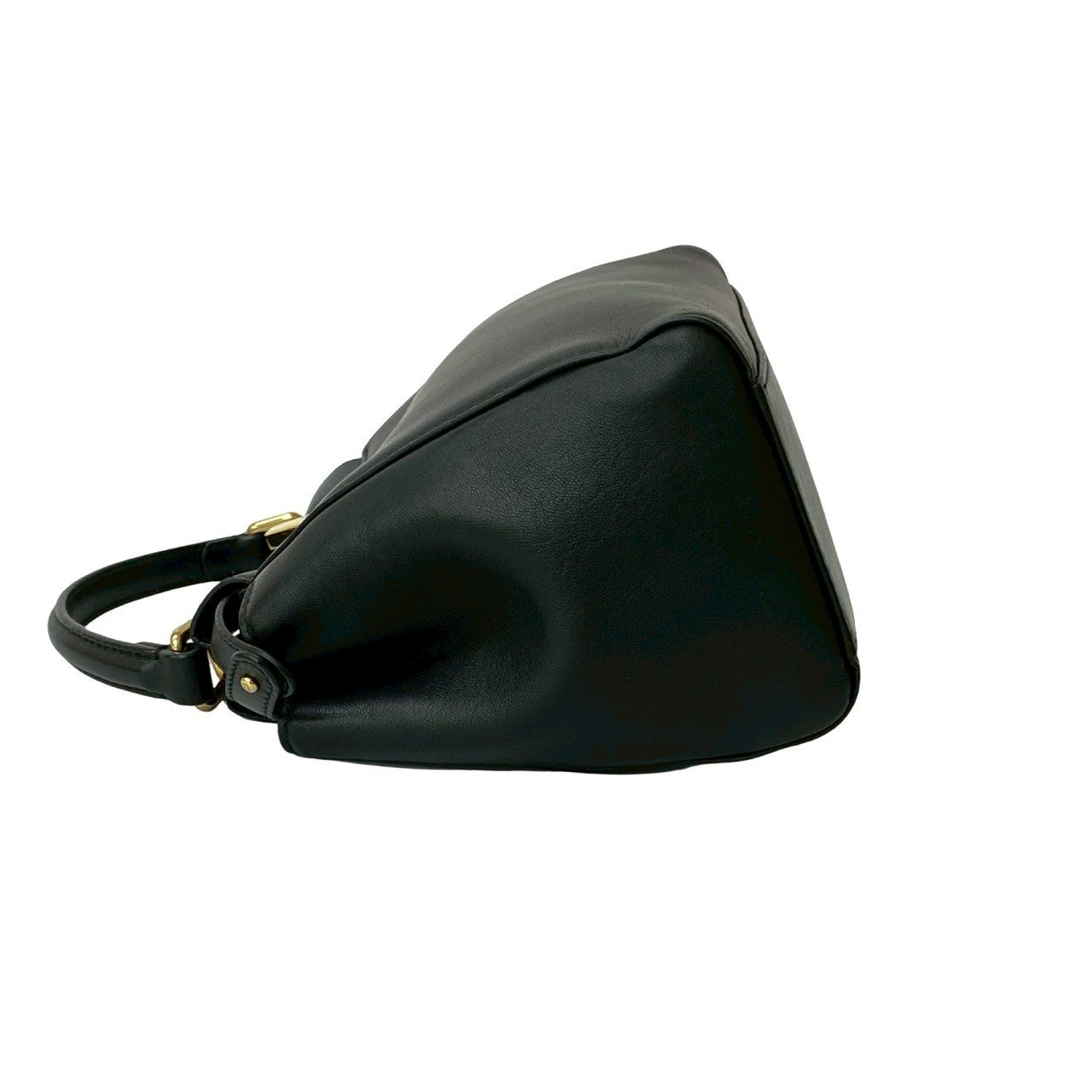 Fendi Shoulder Bag Leather Black Pea Curve