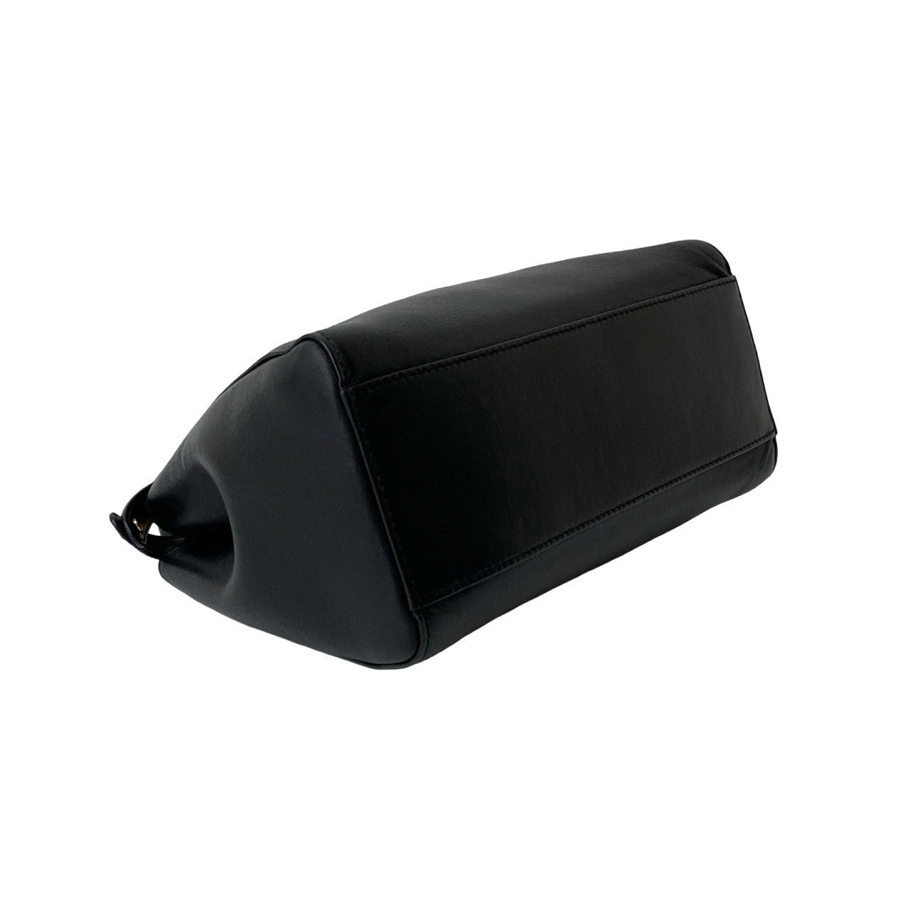 Fendi Shoulder Bag Leather Black Pea Curve