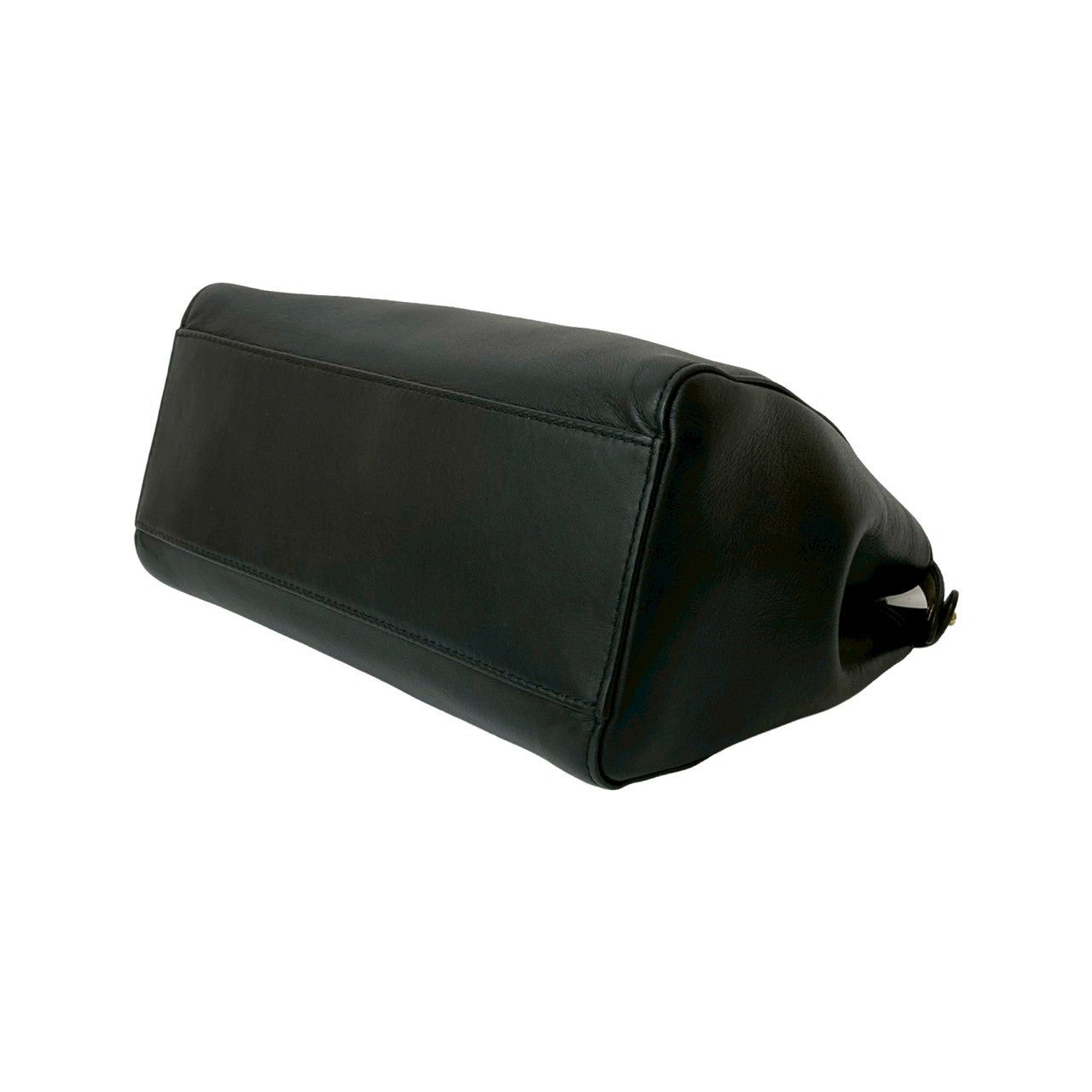 Fendi Shoulder Bag Leather Black Pea Curve