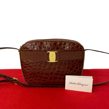 Salvatore Ferragamo Shoulder Bag Leather Brown