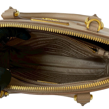 Prada Shoulder Bag Leather Beige