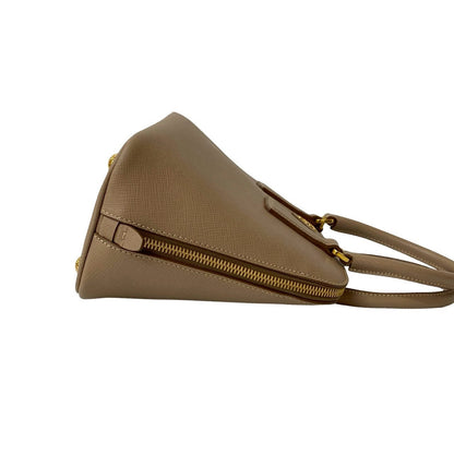 Prada Shoulder Bag Leather Beige