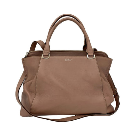 Cartier Shoulder Bag Leather Pink C De Cartier