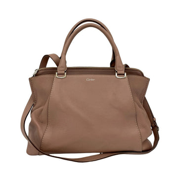 Cartier Shoulder Bag Leather Pink C De Cartier