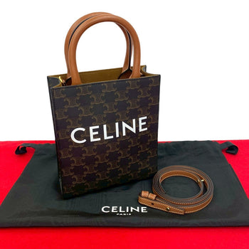 Celine Shoulder Bag Leather Brown Mini Vertical Cover