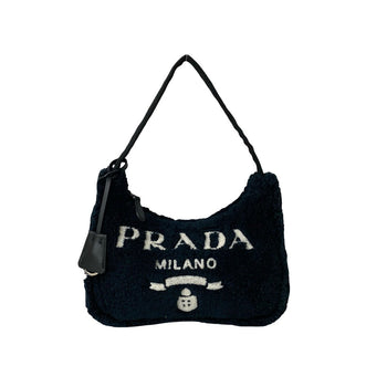 Prada Handbag Pile Black Re-Edition Terry Mini