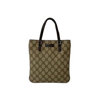 Gucci Handbag Leather Brown Gg Supreme