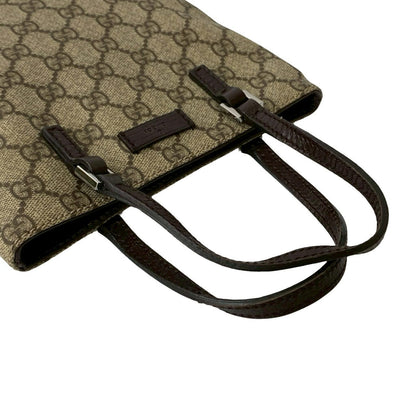 Gucci Handbag Leather Brown Gg Supreme