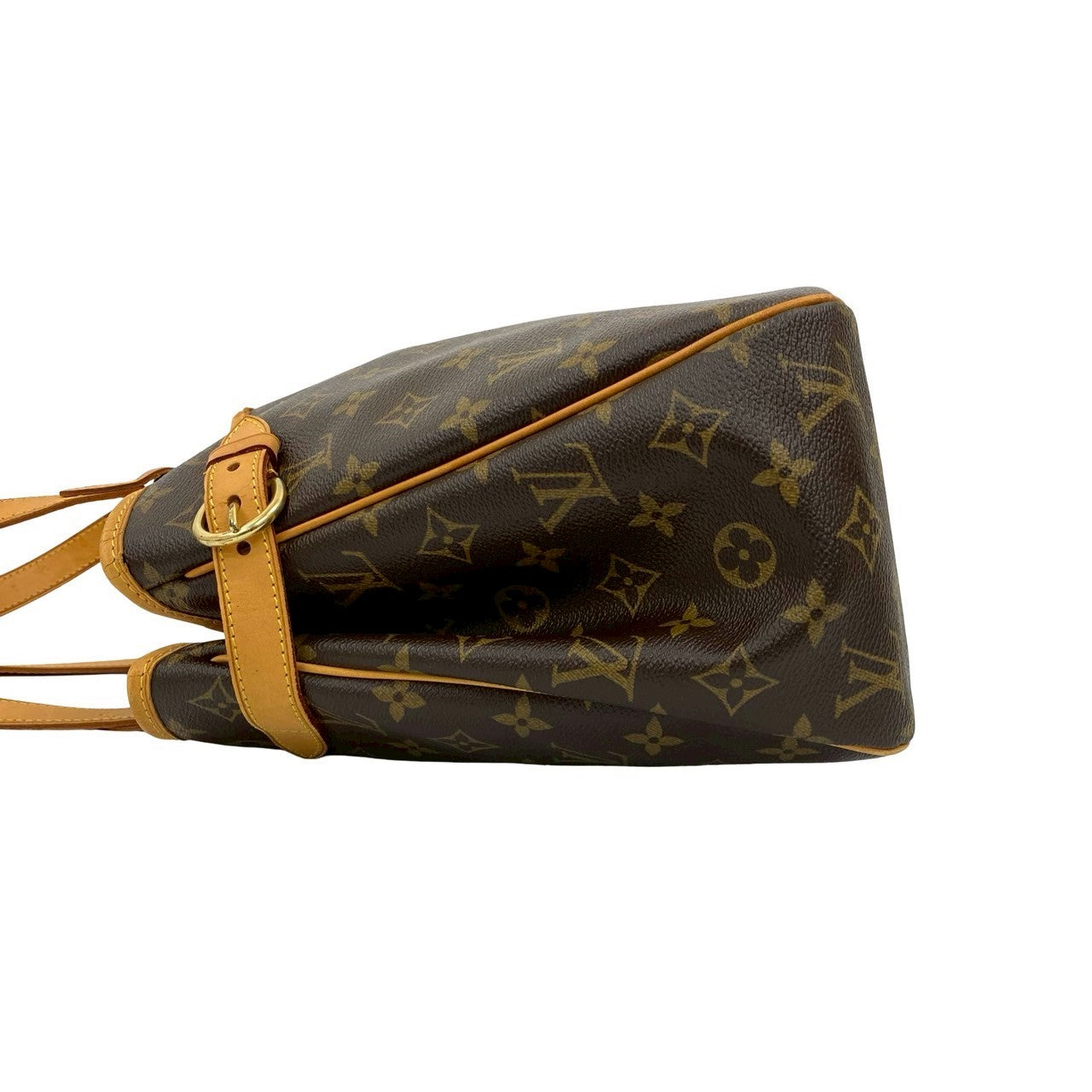 Louis Vuitton Tote Bag Leather Brown Monogram Batignolles Horizontal