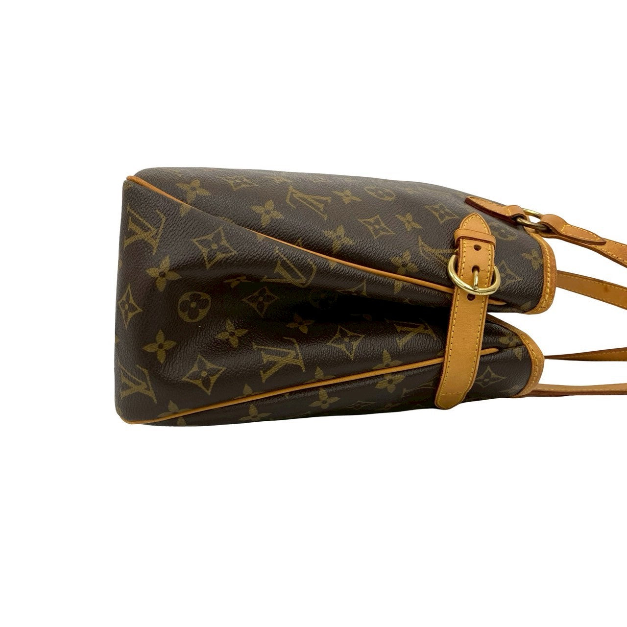 Louis Vuitton Tote Bag Leather Brown Monogram Batignolles Horizontal