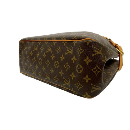 Louis Vuitton Tote Bag Leather Brown Monogram Batignolles Horizontal