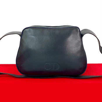 Dior Shoulder Bag Leather Navy Tassel