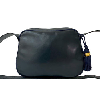 Dior Shoulder Bag Leather Navy Tassel