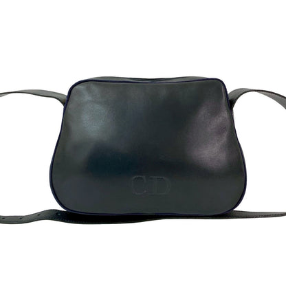 Dior Shoulder Bag Leather Navy Tassel