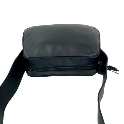 Dior Shoulder Bag Leather Navy Tassel