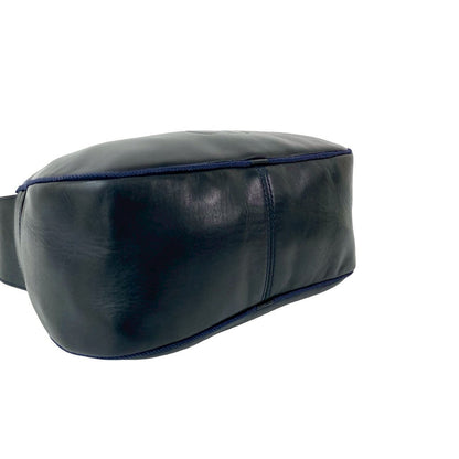 Dior Shoulder Bag Leather Navy Tassel