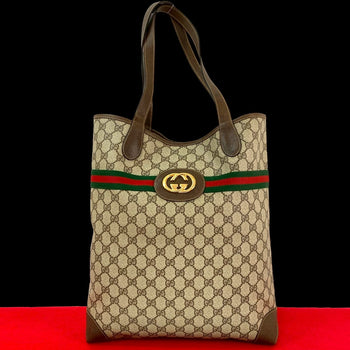 Gucci Tote Bag Leather Brown Sherry Line