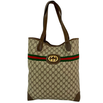 Gucci Tote Bag Leather Brown Sherry Line
