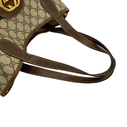 Gucci Tote Bag Leather Brown Sherry Line