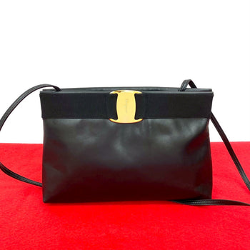 Salvatore Ferragamo Shoulder Bag Leather Black