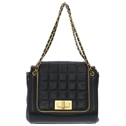 Chanel Shoulder Bag Lambskin Black 2.55 Chocolate Bar Women Secondhand