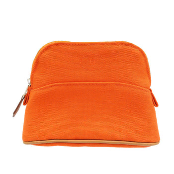 Hermes Pouch Canvas Orange Bored Pouch Women