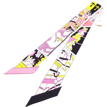 Hermes Scarf Silk Black Twilly Factory Suit Women