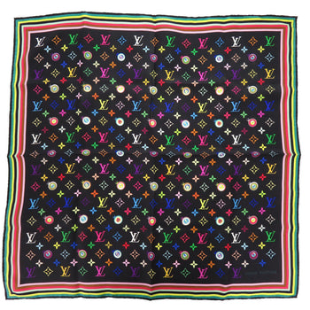 Louis Vuitton Scarf M71916 Silk Noir Monogram Multicolor I Love Monogram Women