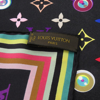 Louis Vuitton Scarf M71916 Silk Noir Monogram Multicolor I Love Monogram Women
