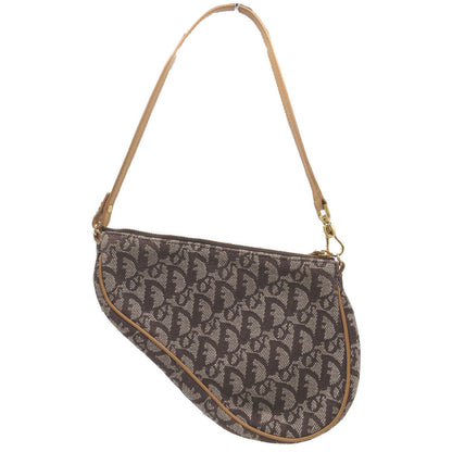 Christian Dior Handbag Canvas Brown Saddle Pouch Trotter Women